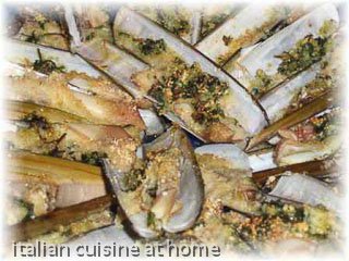 baked razor clams au gratin