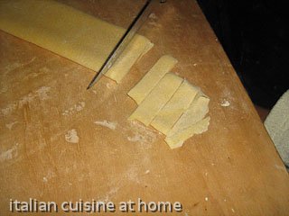 hand made pasta cut