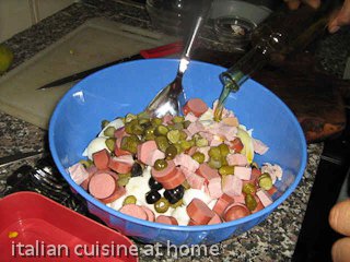 dressing italian rice salad