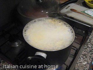 boiling homemade spaghetti