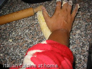 rolling garaganelli dough