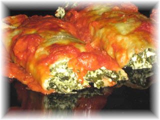 cannelloni with ricotta and spinach stuffing
